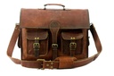 Leather Messenger Office Cross body Laptop Briefcase Computer College Satchel Bag for Men and Women