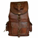 Leather Retro Rucksack Backpack for College,  School Picnic and Travel