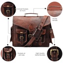 Office Cross body Laptop Briefcase College Satchel Bag for Men and Women Handmade Pure Leather Double Pocket