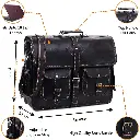 Office Cross body Laptop Briefcase College Satchel Bag for Men and Women Handmade Pure Leather Double Pocket 